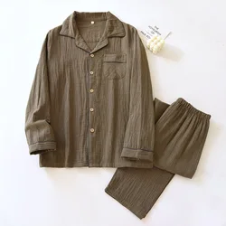 Conjunto de pijama para parejas, 100% algodón, pantalones largos de manga larga, conjunto de dos piezas para hombres y mujeres, muebles para el hogar, primavera 2026