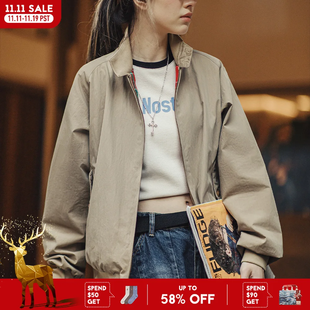 

Женская куртка Maden Harrington с воротником-стойкой, рабочая куртка для весны и осени, винтажные бейсбольные куртки, унисекс одежда