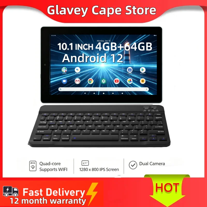 10.1 INCH T10 4GB RAM 64GB ROM Android 12 Tablet PC A6 CPU UNISOC SC9863A Processor, Type-C WIFI Octa-Core Cortex-A53