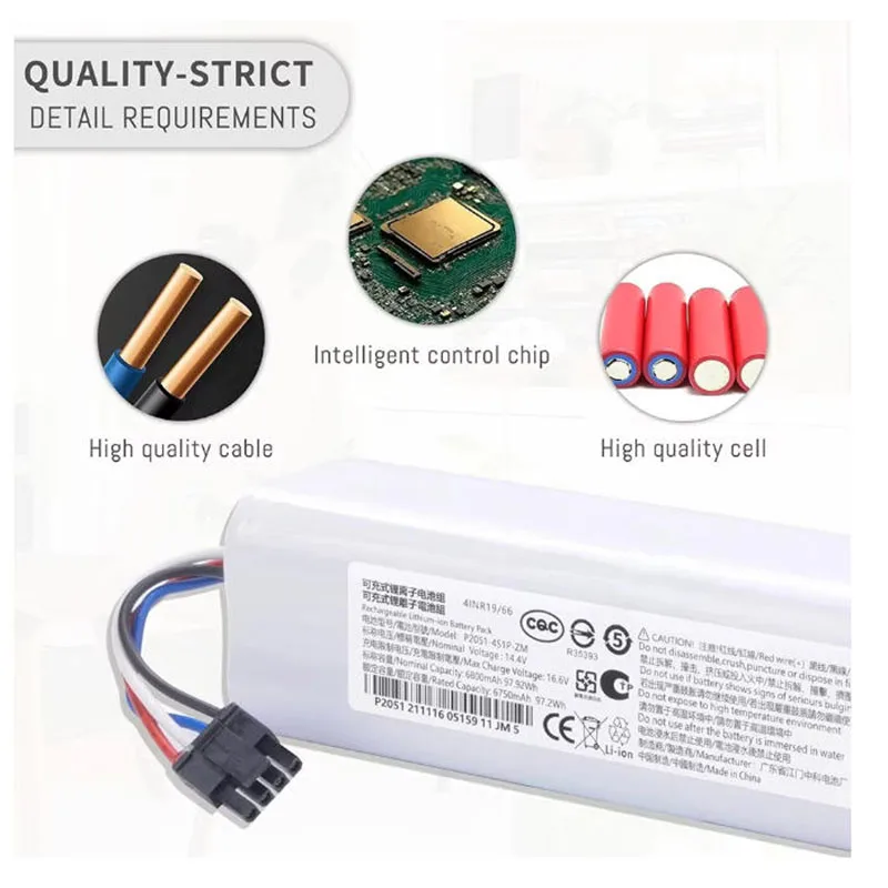 

14.4V 12800mAh Replacement Battery MMBK P2150-4S2P-XWDLS For Xiaomi Mijia B101GL Vacuum Cleaner Dreame S10 D9 F9 L10Pro L10Plus