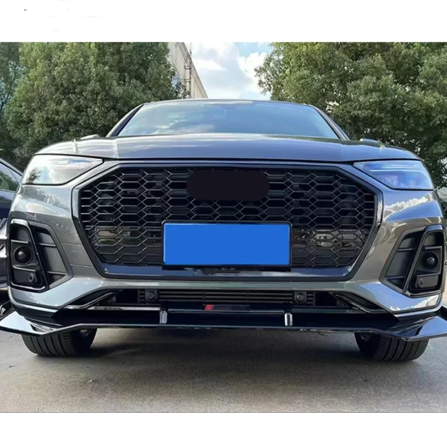 For RSQ5 Style Front Sports Hexagonal Mesh Honeycomb Cover Black Grill for  Q5/SQ5 2021-2022 Auto Parts For SQ5 Style