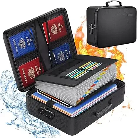 Fireproof document organizer Fireproof document bag Briefcase Fireproof waterproof document lockable organizer