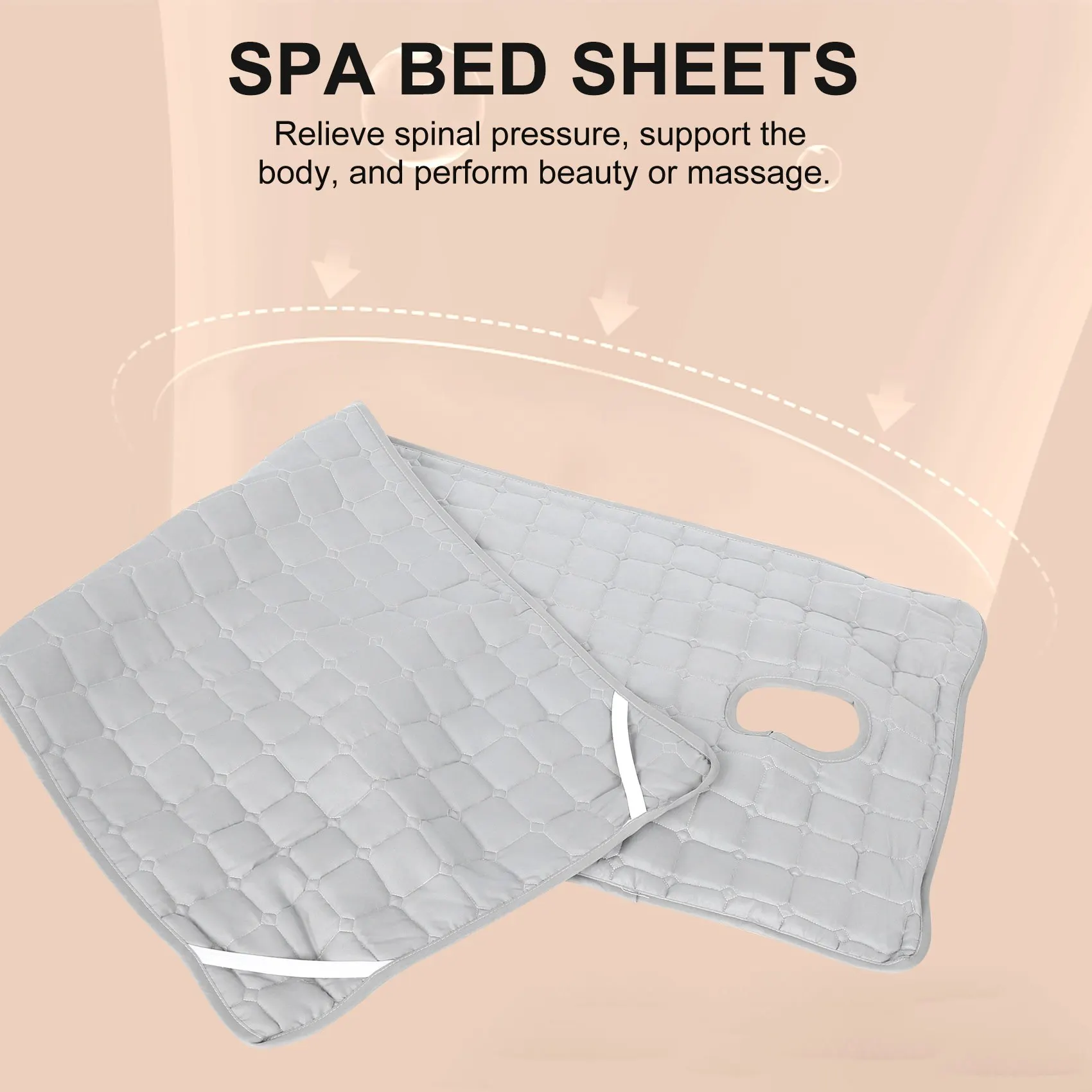 غطاء مرتبة لسرير طاولة التدليك مع فتحة، وسادة صالون التجميل، وسادة غير قابلة للانزلاق 185 × 70 سم سم سمك وسادة السرير 2 مم-AT36