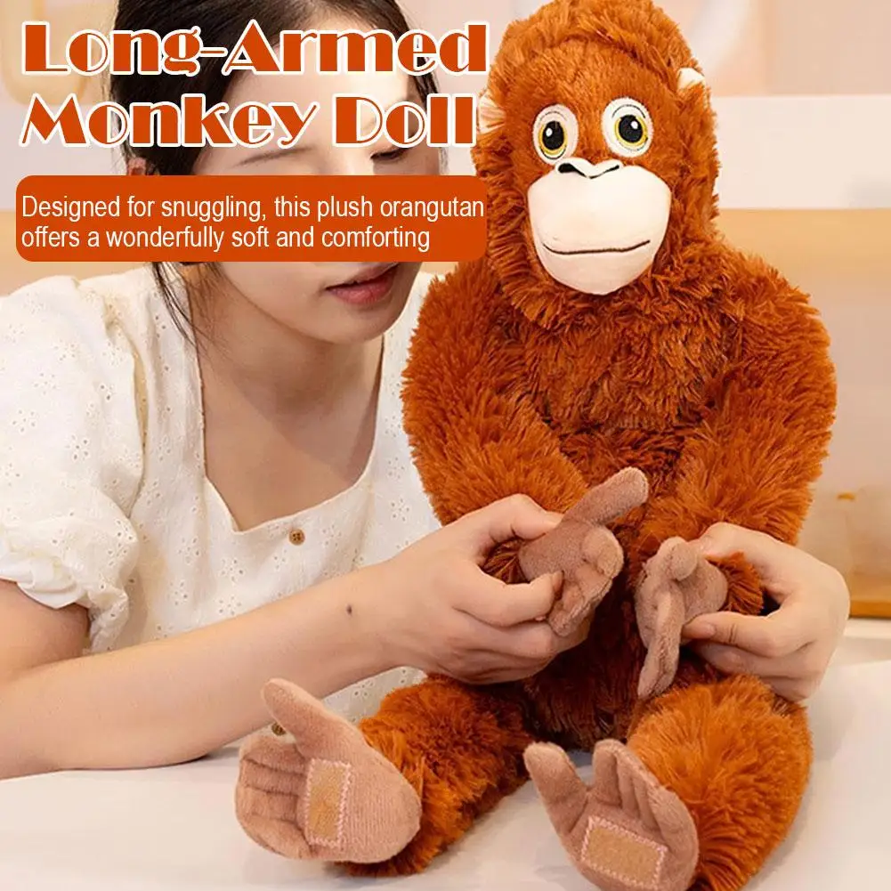 

66-сантиметровая имитационная кукла-обезьяна орангутанг, супермягкая плюшевая игрушка-животное, аниме-мультяшный декор, подарки на день рождения для мальчиков и девочек