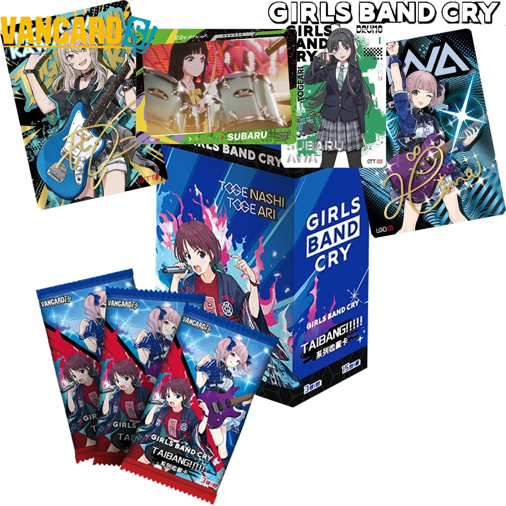 

Genuine VANCARD'S Girls Band Cry Collection Cards Japanese Music Theme Anime Classic Characters Creative Rare Limited Cards Gift