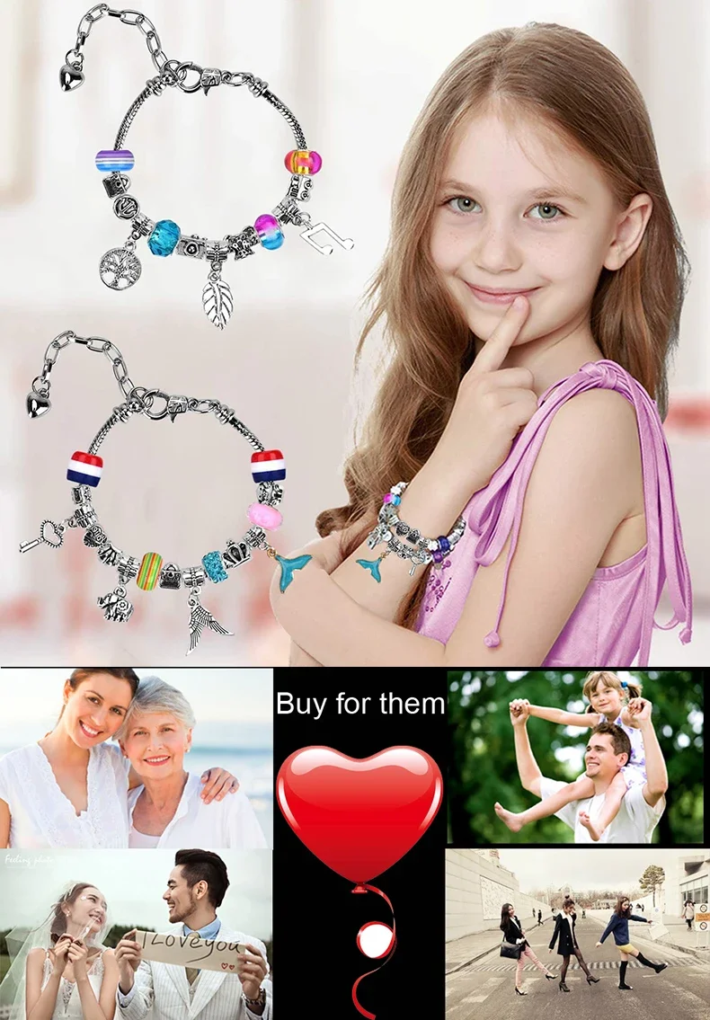 Pulsera de cuentas de imitación para niñas, collar de joyería, juguetes de belleza artística para niños, rompecabezas creativo, manualidades de