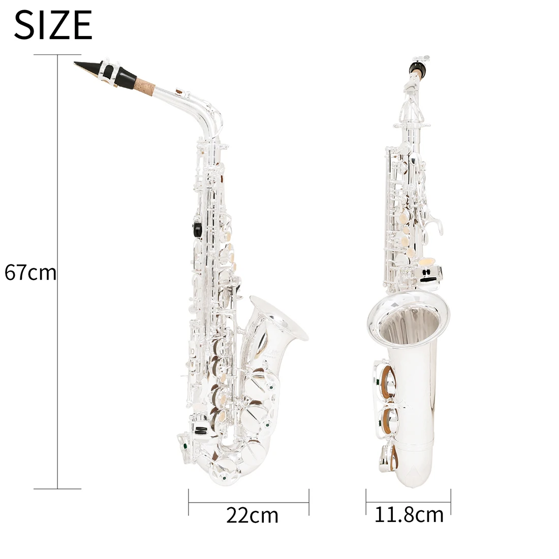 SLADE ألتو ساكسفون نحاس مطلي بالفضة Eb E شقة ساكس أداة النفخ الخشبية المهنية مع علبة الساكسفون القصب الملحقات #4