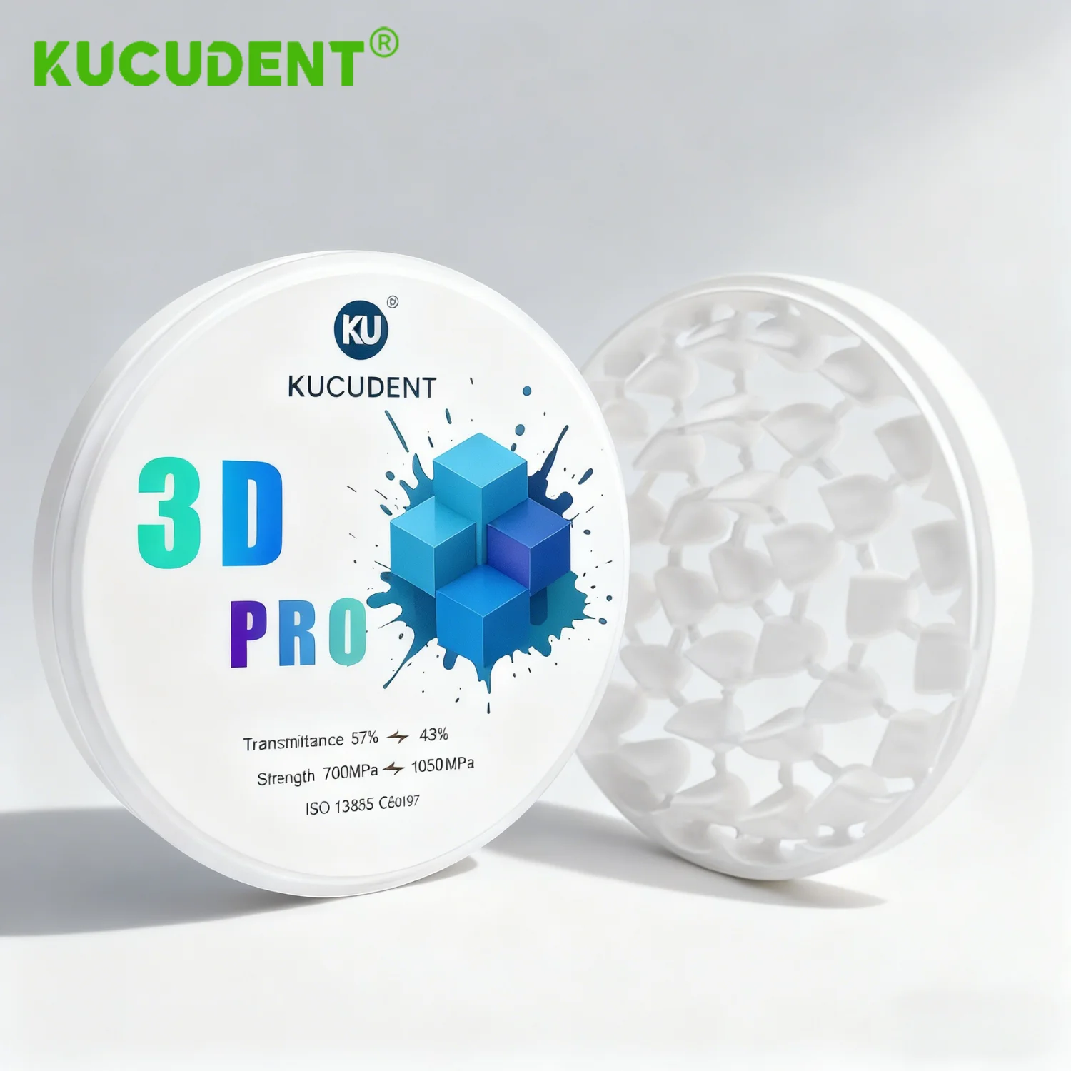 

KUCUDENT 3D Multilayer Zirconia Block High Strength Dental Lab Zirconia Disc Disk Restorations CAD/CAM for Crown Veneer Bridge
