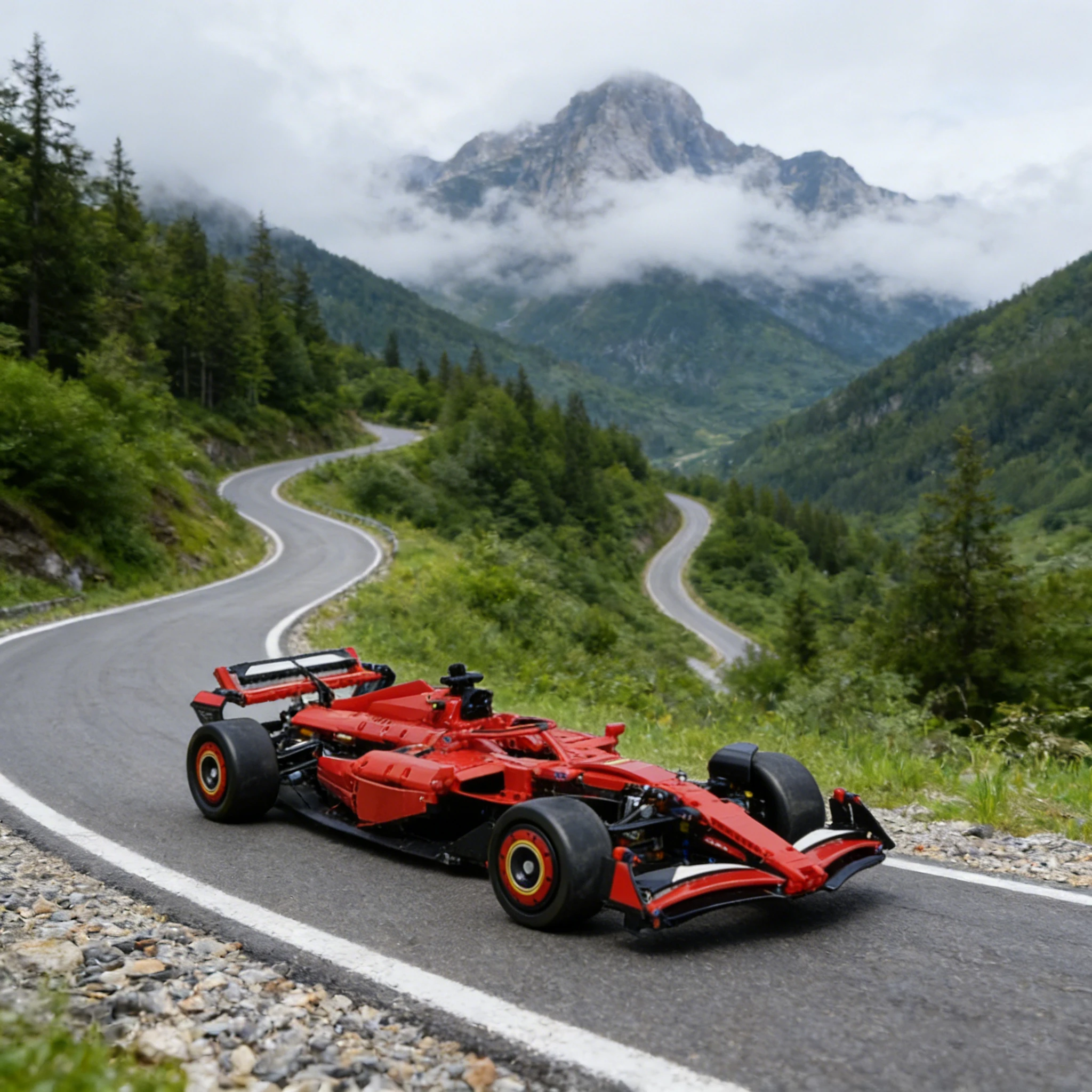 1289 قطعة من مكعبات البناء المخصصة الحمراء لتصميم سيارة سباق سوبر 24، نموذج تعليمي للأطفال، هدية احتفالية يدوية الصنع