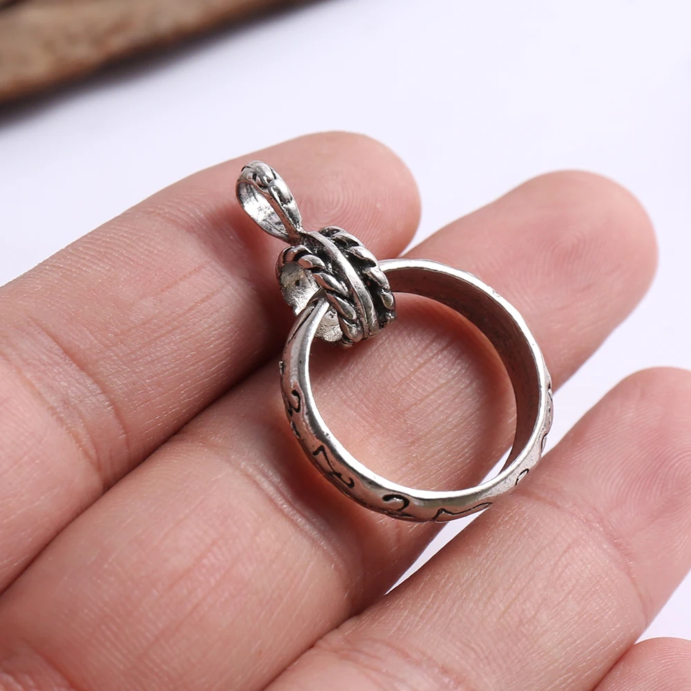 7-Piece Set of Patterned Rings for DIY Crafts, Engraved Round Rings with Pendant Shapes, Suitable for DIY Bracelets, Necklaces, Earrings, and Hanging Ornaments, Handmade Beaded Decoration Accessories