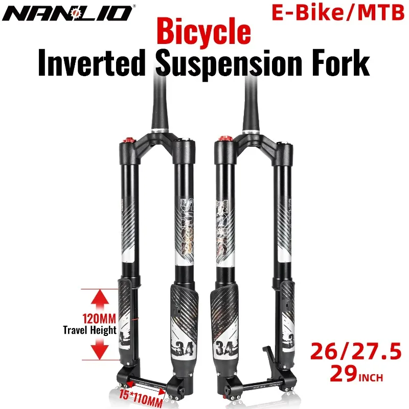 Амортизационная вилка NANLIO Single Crown Inverted MTB 26/27.5/29