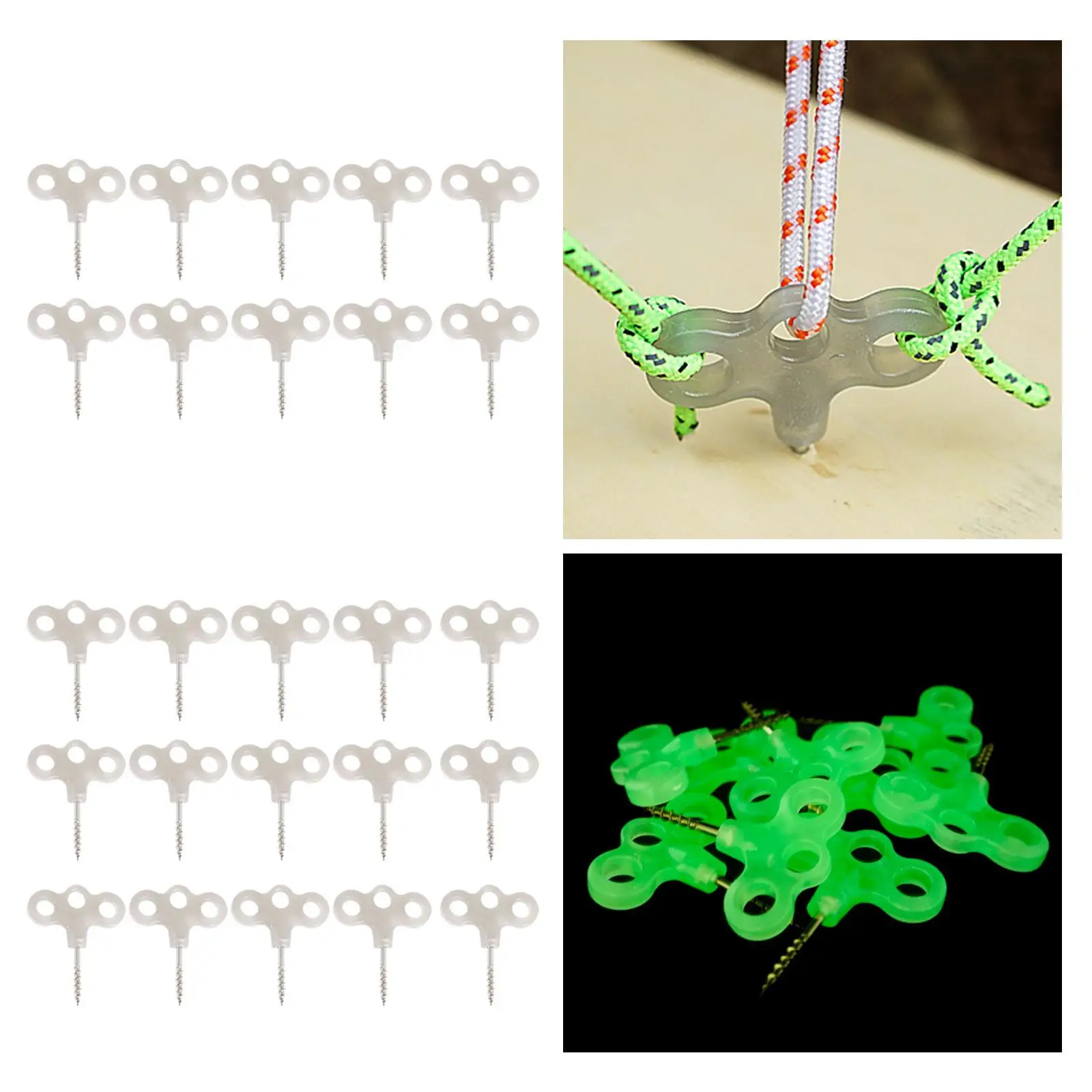 

Three Hook Threaded Nail Luminous Tent Pegs Twisting Nail Stainless Steel Screw