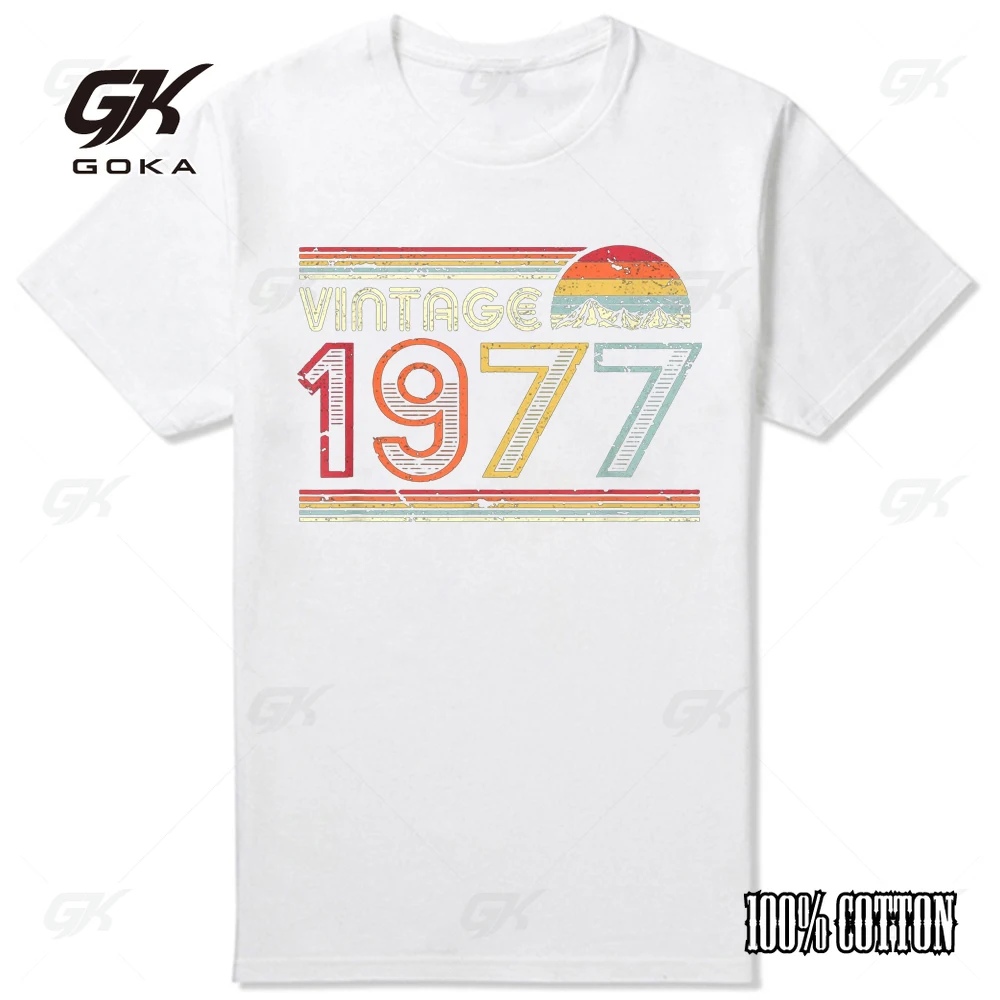 الجدة 1977 خمر ريترو ستايل تي شيرت تيز بلايز الجولة الرقبة قصيرة الأكمام موضة ملابس للجنسين عادية الأساسية تي شيرت #2