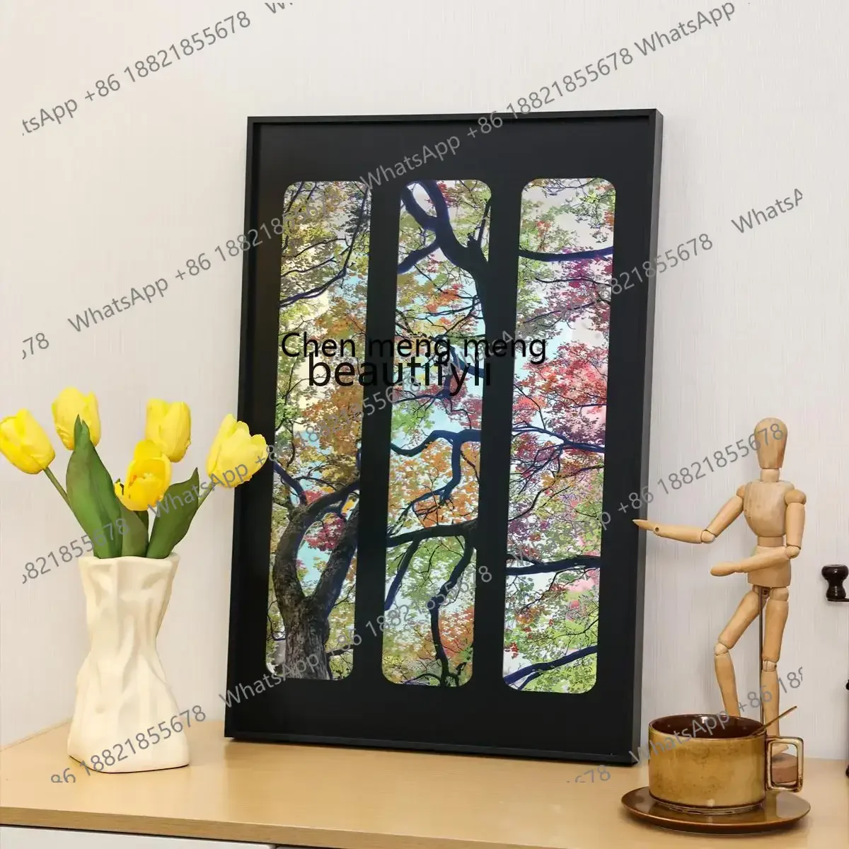 X k178 4050 ss Vintage New Mirror Surface Painting for Entryway, Living Room, Study, Atmosphere-Enhancing Wall Art