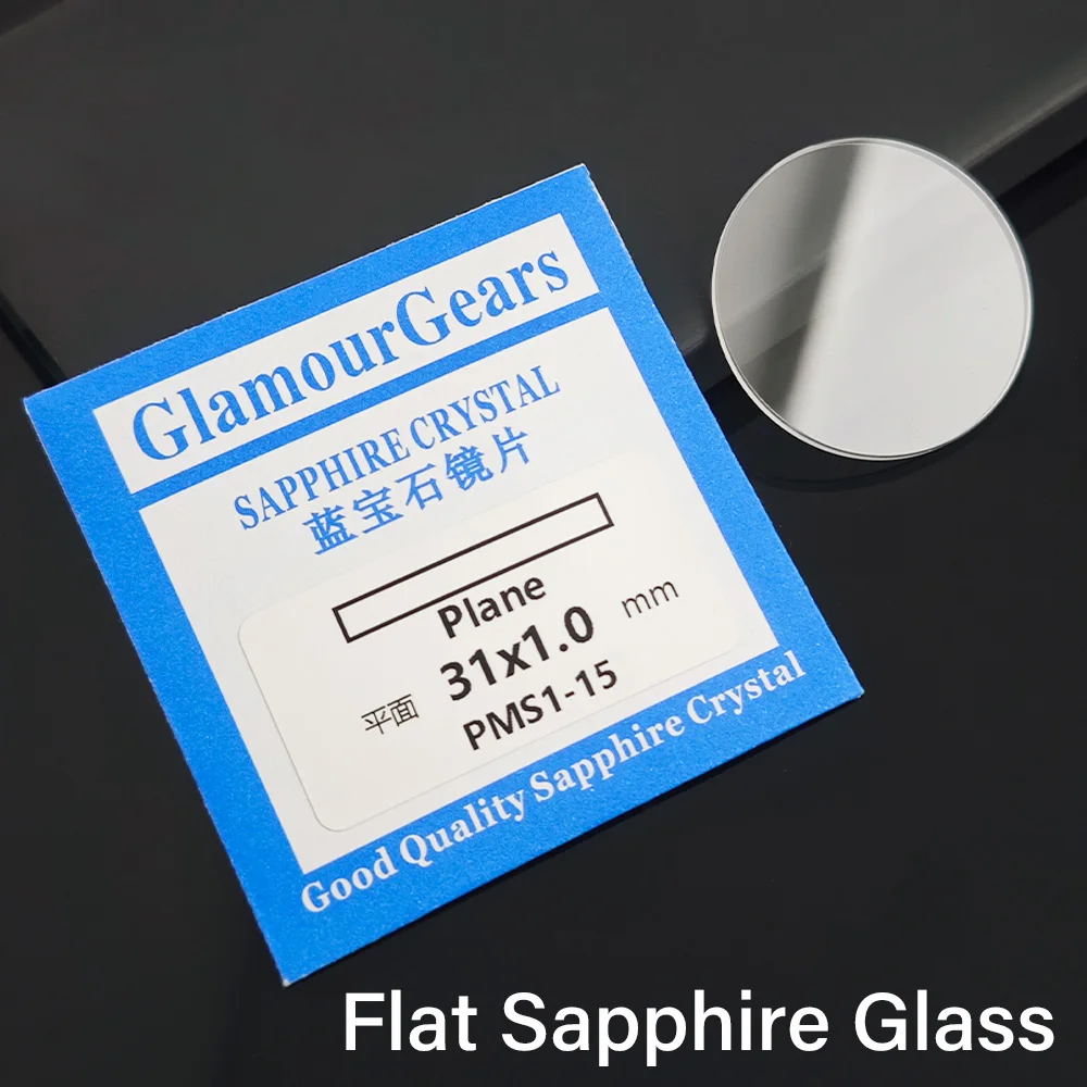Sapphire Glass Thickness 1.0-3.0 mm Diameter 24-41mm Flat Circular Transparent Crystal Mineral Glass Fits Watch Case Watch Parts