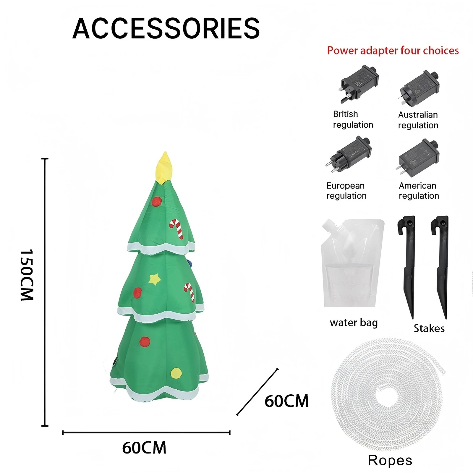 4,92 Fuß aufblasbares Spielzeug Weihnachtsbaum Zuckerstange Weihnachten Hof Rasen Party Dekoration mit LED beleuchtet Weihnachten Home Supplies Ornamente Geschenk