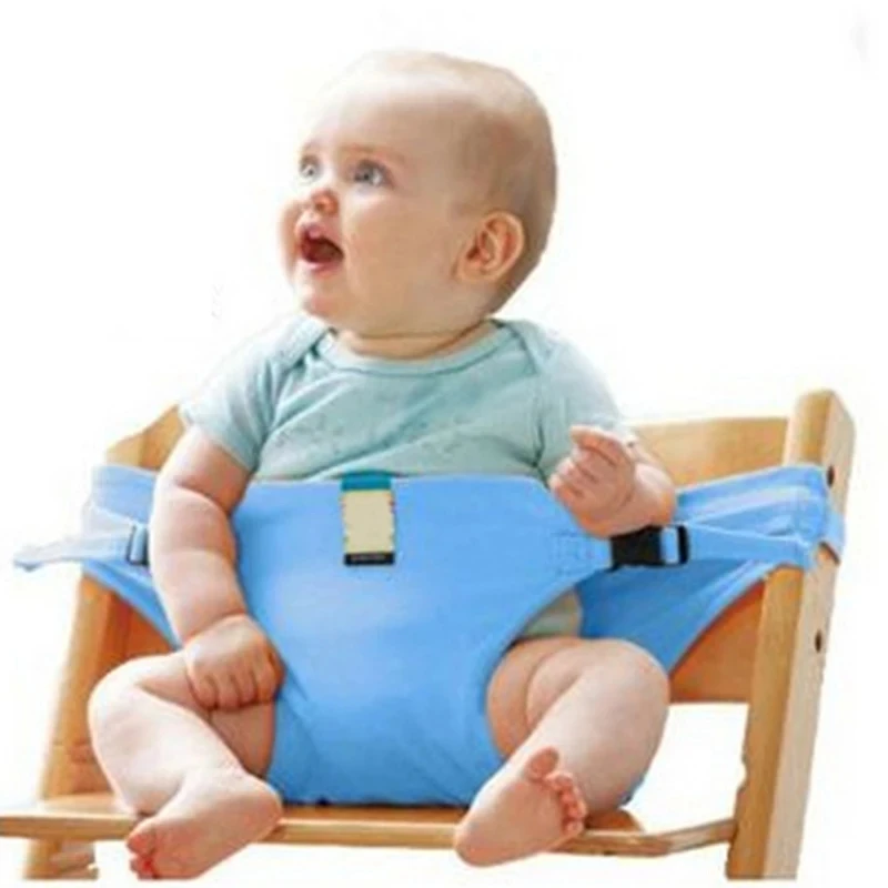 Folding Baby High Seat Strap Portable Kids Baby Chair Travel Washable Infant Feeding Dinning Cover Seat With Safety Belt