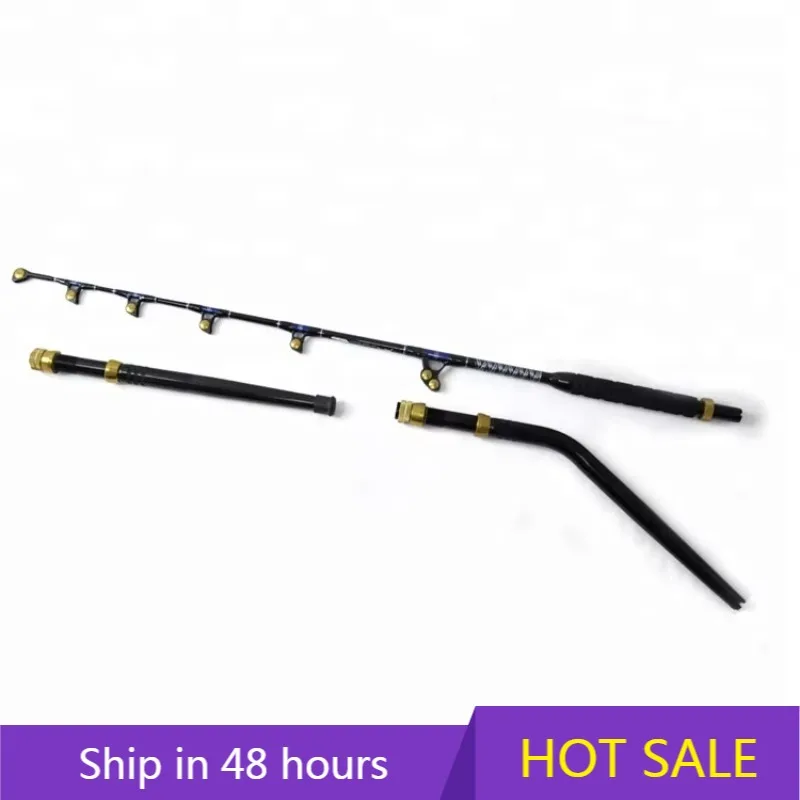 

YTYIN Stock Boat Fishing Rod Trolling Rod Blue Spear 130lb 200cm Roller Guide Big Game Fishing Rods with Fuji Guide