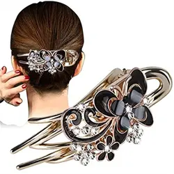 Crystal Rhinestone Hair Claw Butterfly Barrettes Hairpin Retro Crystal Flower Hair Clips Claw Women Headwear For Women Girls