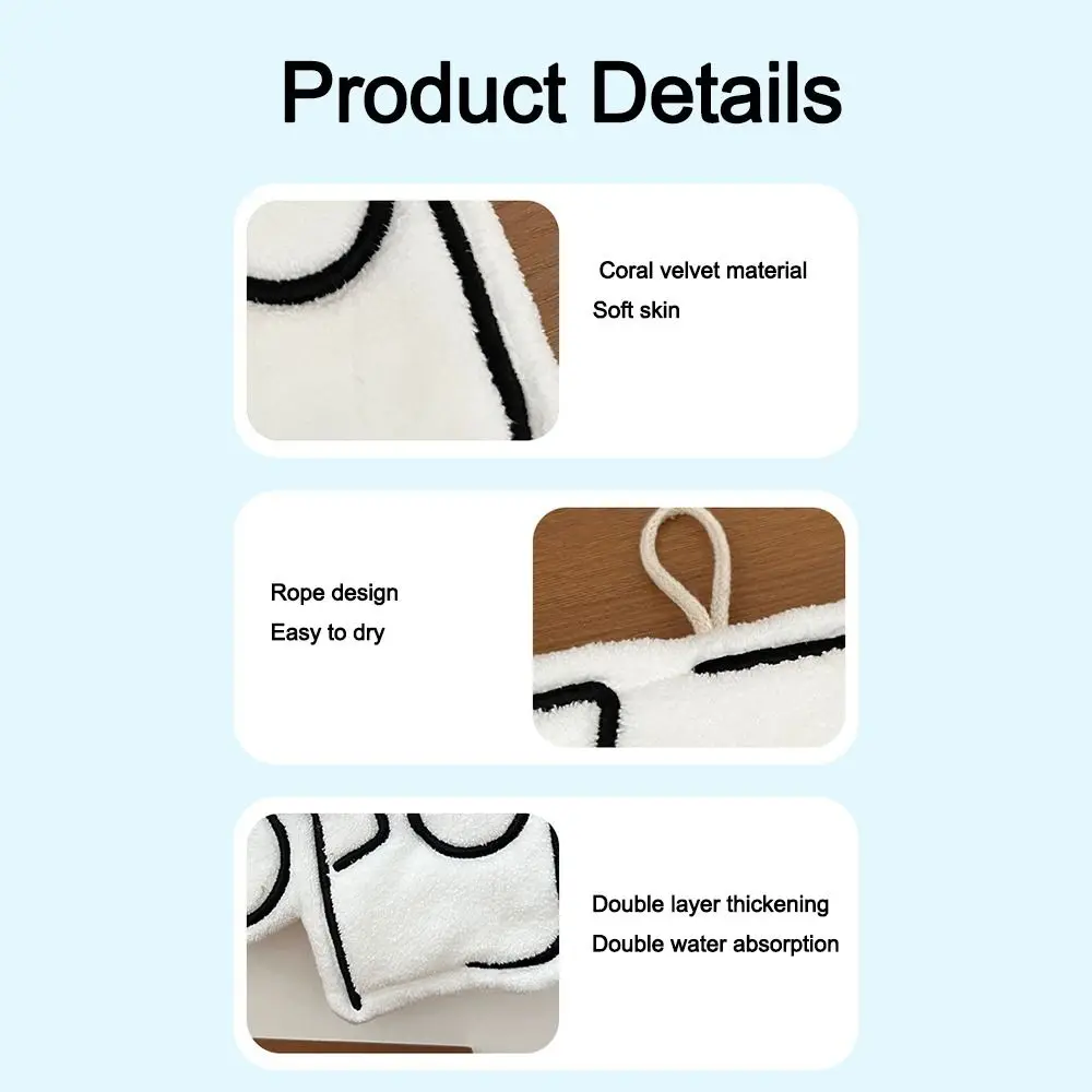 

Милое коралловое флисовое полотенце для рук, мягкий мультяшный носовой платок для туалета, утолщенная мочалка с сильным водопоглощением для кухни и ванной комнаты