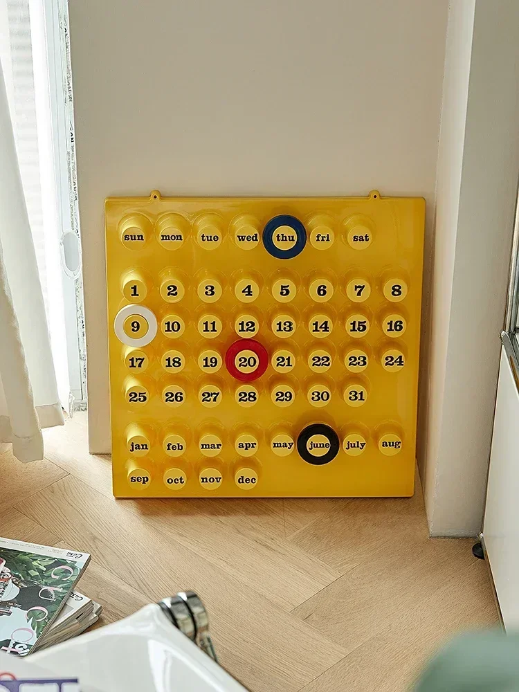 

ez Ring Desk Calendar Colorful Wall ABS Plastic INS Creative Medieval Vintage A Date Button Thin Calendar