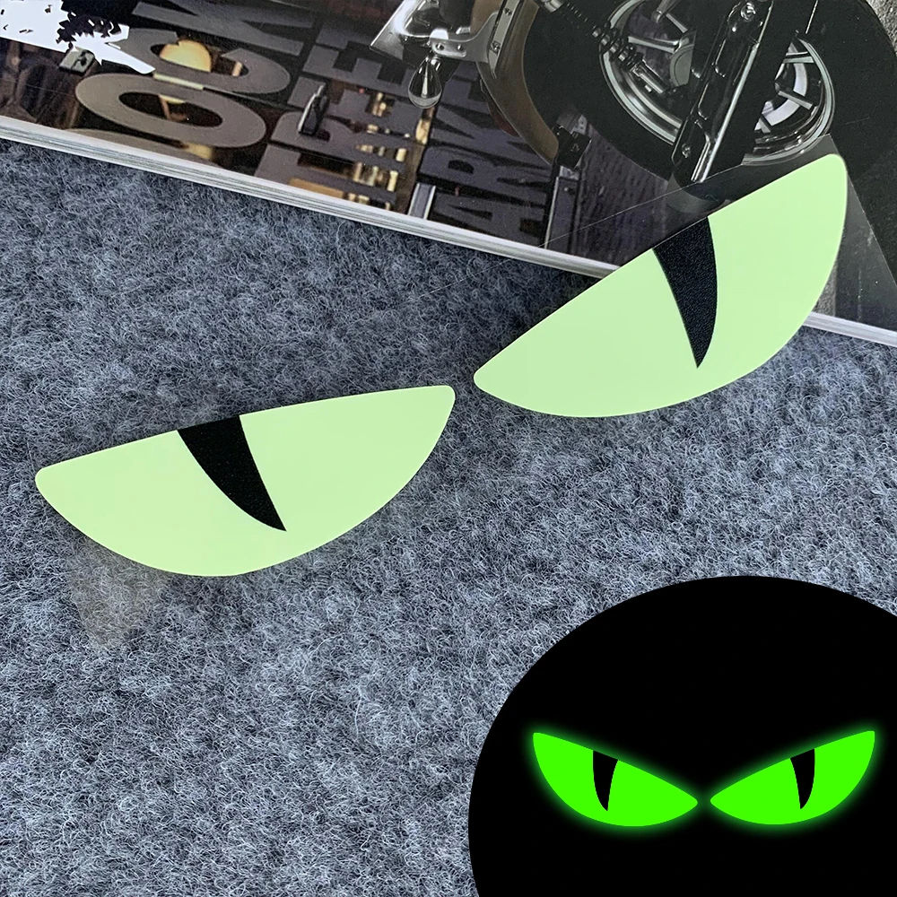 Motorcycle Sticker Headlights Decal Night Luminous Evil Eyes Shape Body Helmet Accessories for HONDA SUZUKI Vespa