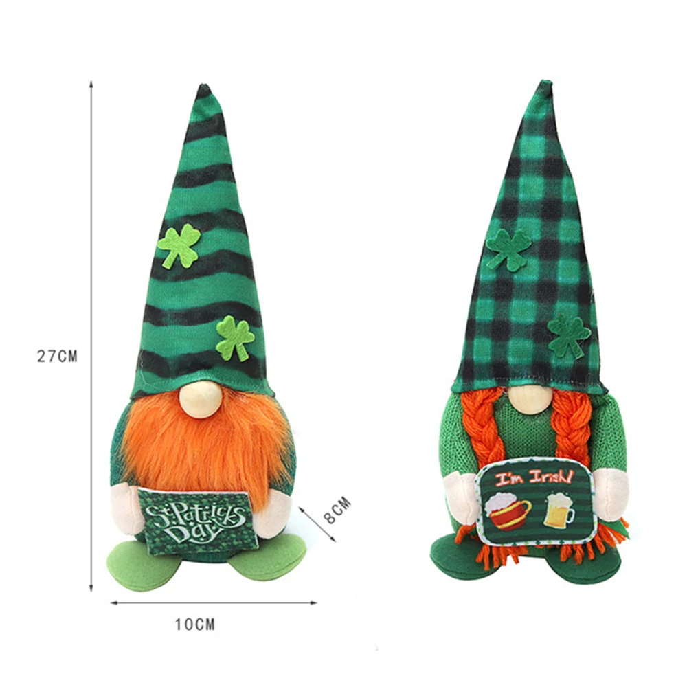 St. Patrick's Day Gnome Decoration, Irish Leprechaun Swedish Nisse Tomte Scandinavian Ornaments for Home Desktop,