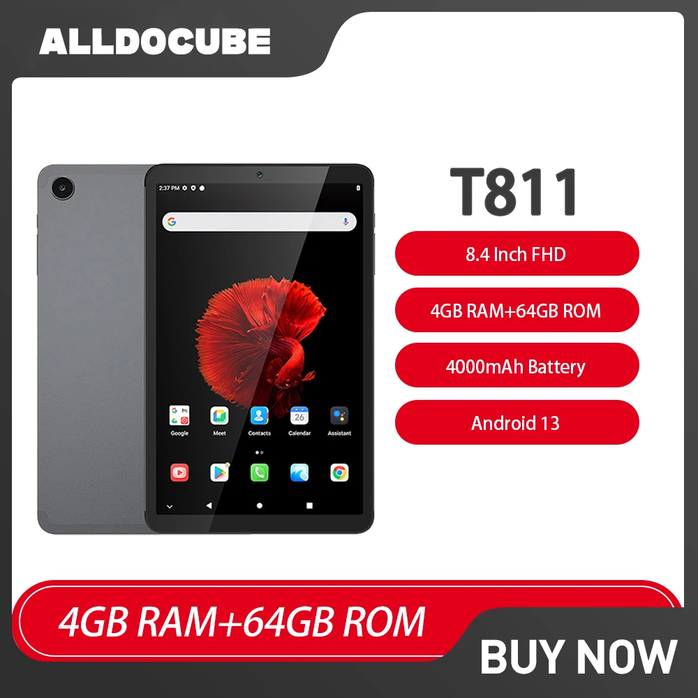 Alldocube T811 4G Lte Mini Tablet 8.4 Inch Fhd Unisoc T616 Octa Core Android 13 Kids Tablet Met Sim Kaart Slot 4Gb + 64Gb 4000Mah