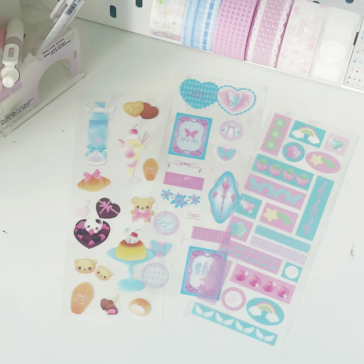 1 Pc Cute Cartoon Colorful Bubble Sticker PET Silver DIY Scrapbooking Journaling Decorative Sticker Greeting Card Supplies