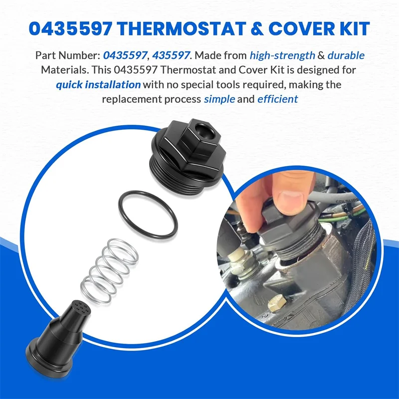 0435597 Thermostat- und Abdeckungssatz für Johnson Evinrude Außenbordmotoren 90/115 PS V4 mit 150/175 PS V6 Enthält Feder- und O-Ring # 435597 – Detail 6