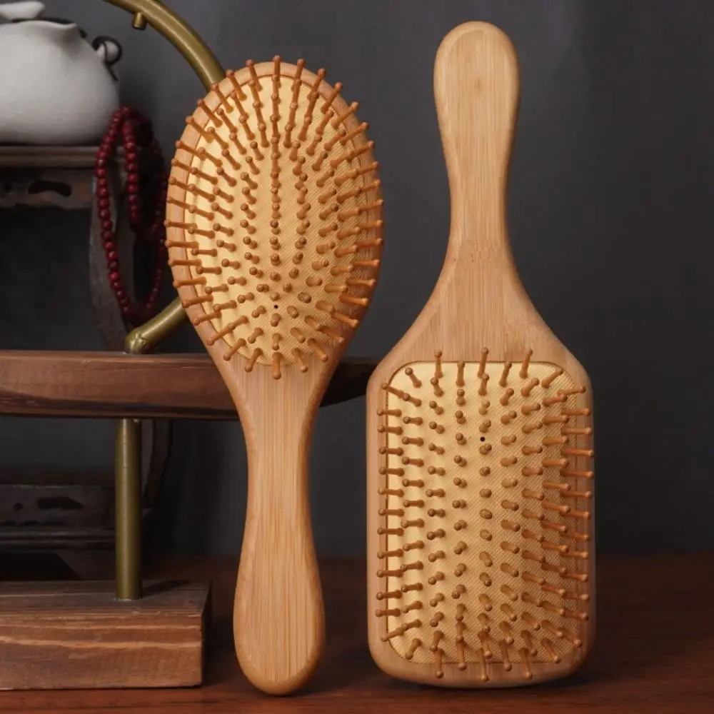 Portable Bamboo Comb Massage Scalp Massage Brush Head Air Bag Unclogger Acupoint Meridian Brush Air Cushion Massager Comb