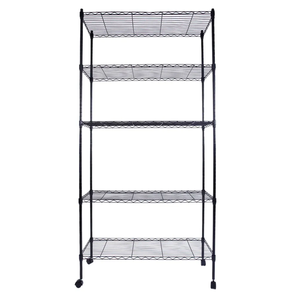 5-Layer Storage Holders Plastic Coated Iron Shelf with 1.5