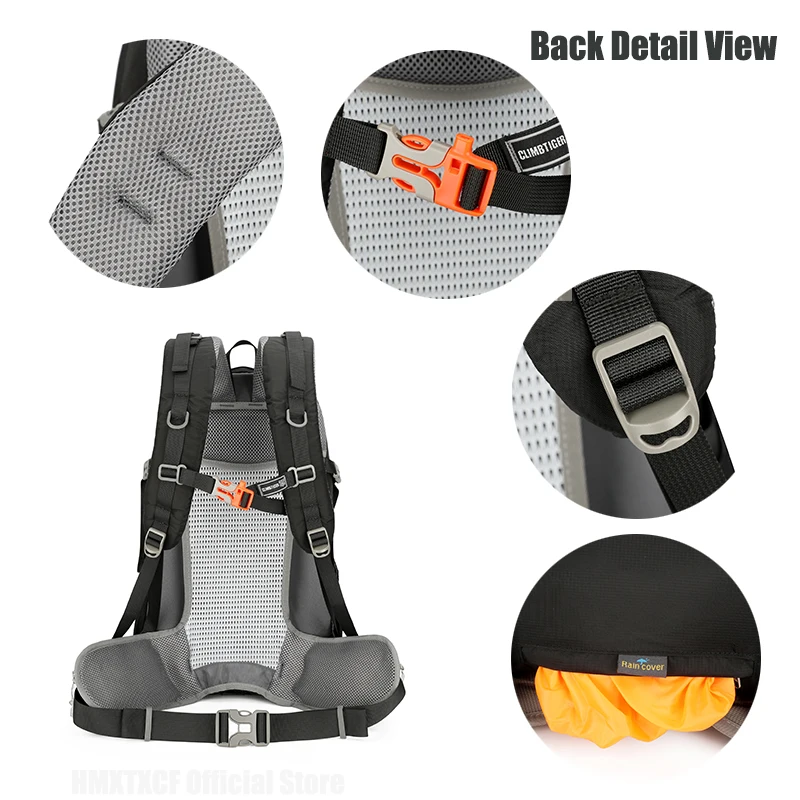 النايلون على ظهره حقيبة التخييم الرياضة في الهواء الطلق المشي لمسافات طويلة الرحلات تسلق السفر مع غطاء للمطر في الهواء الطلق حقيبة التسلق الرجال حقيبة #5