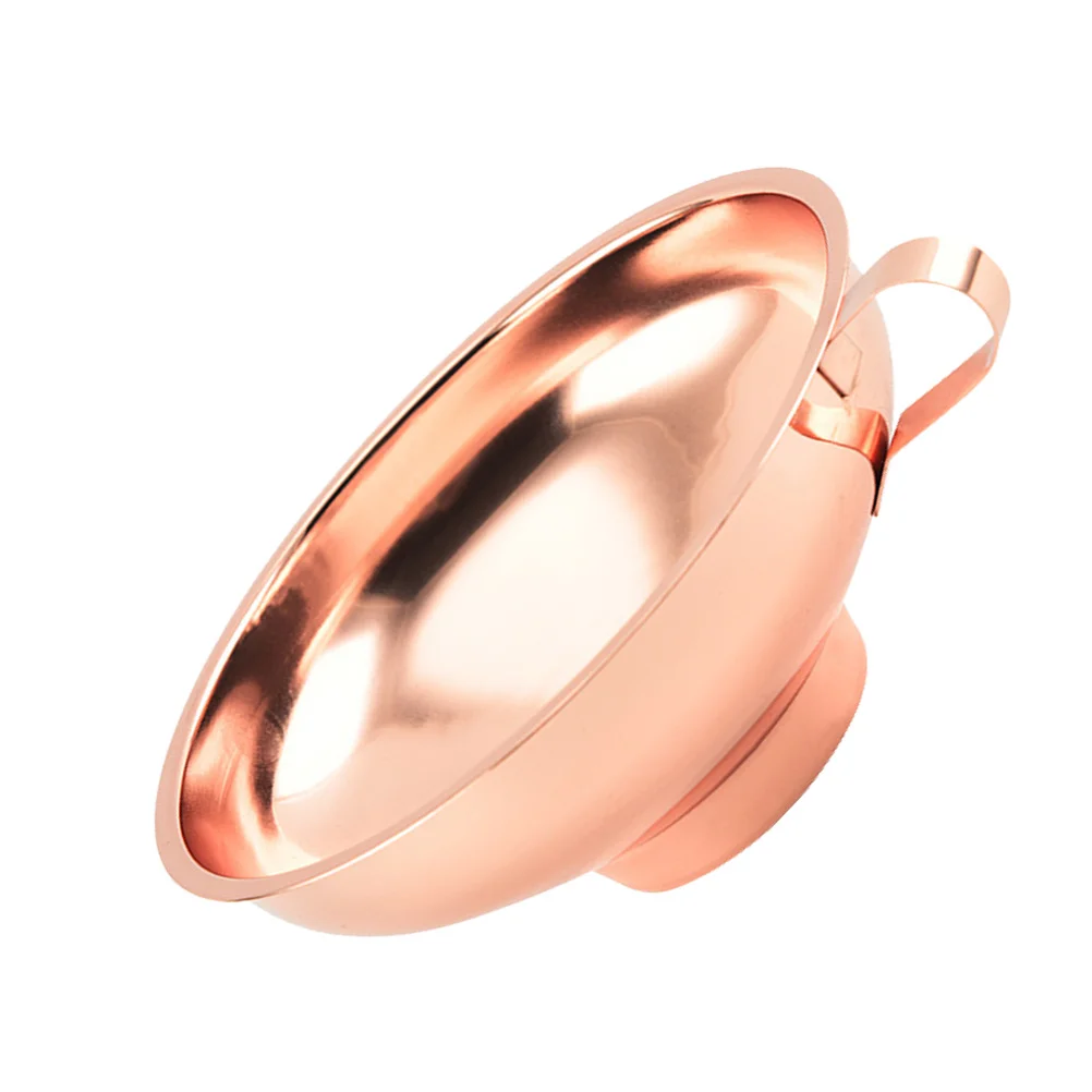 

1pc Stainless Steel Wide Funnel Rose Gold Kitchen Oil Transferring Tool For Wine Sauce Salt Sugar Filtration Home Use Cooking