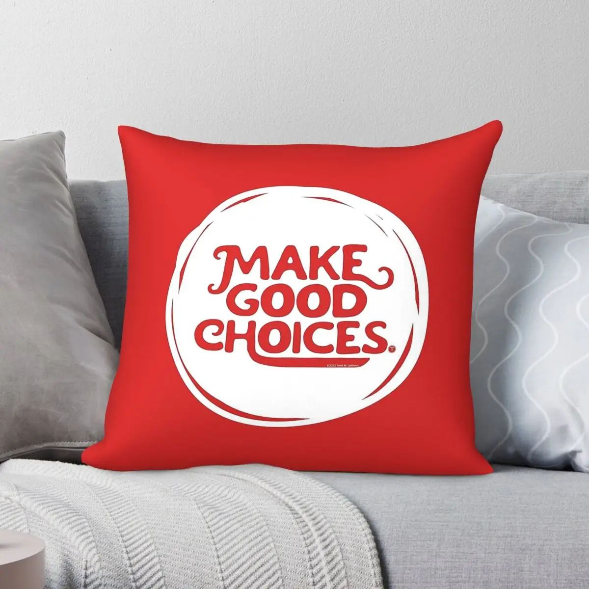 Make Good Choices Square Pillowcase Polyester Linen Velvet Pattern Zip Decor Throw Pillow Case Room Cushion Cover 18