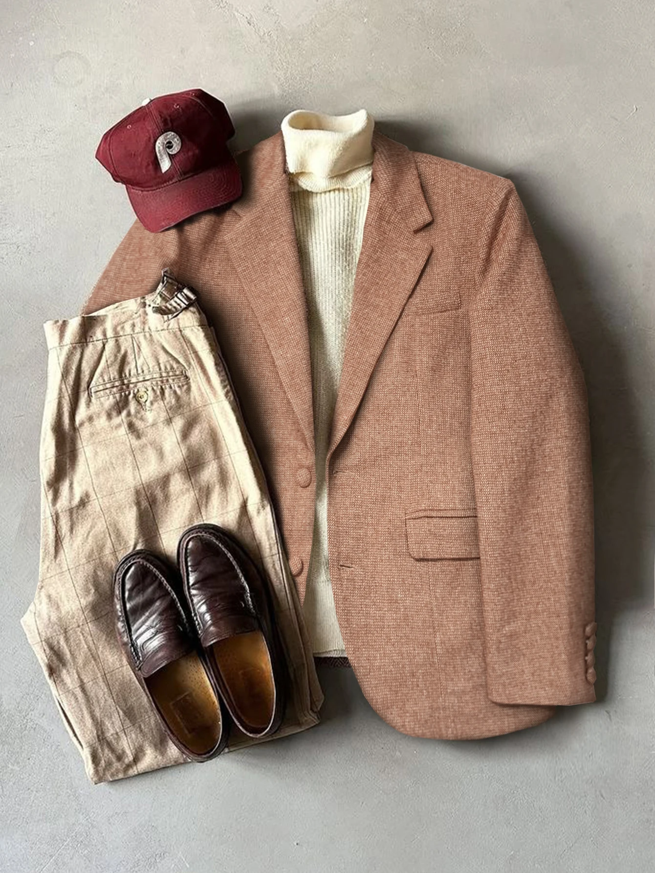 

Men's Casual Elegant British Italian Style Button Pocket Formal Comfortable Jacket Coat Autumn Winter New Arrival