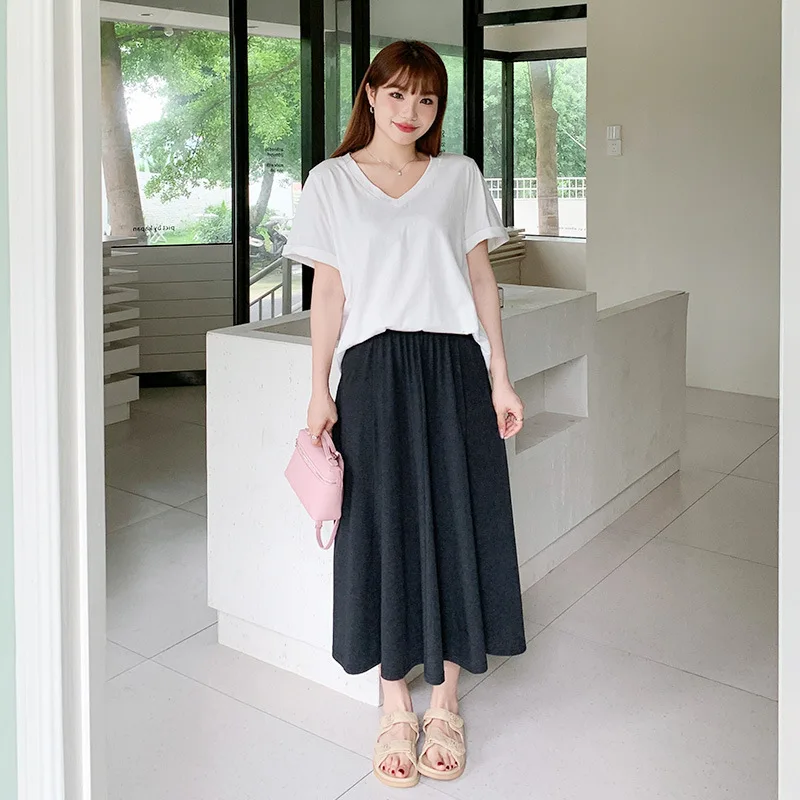 Plus size, summer weight gain of 200 pounds, fashionable and age reducing design, crotch covering and slimming half skirt 3040