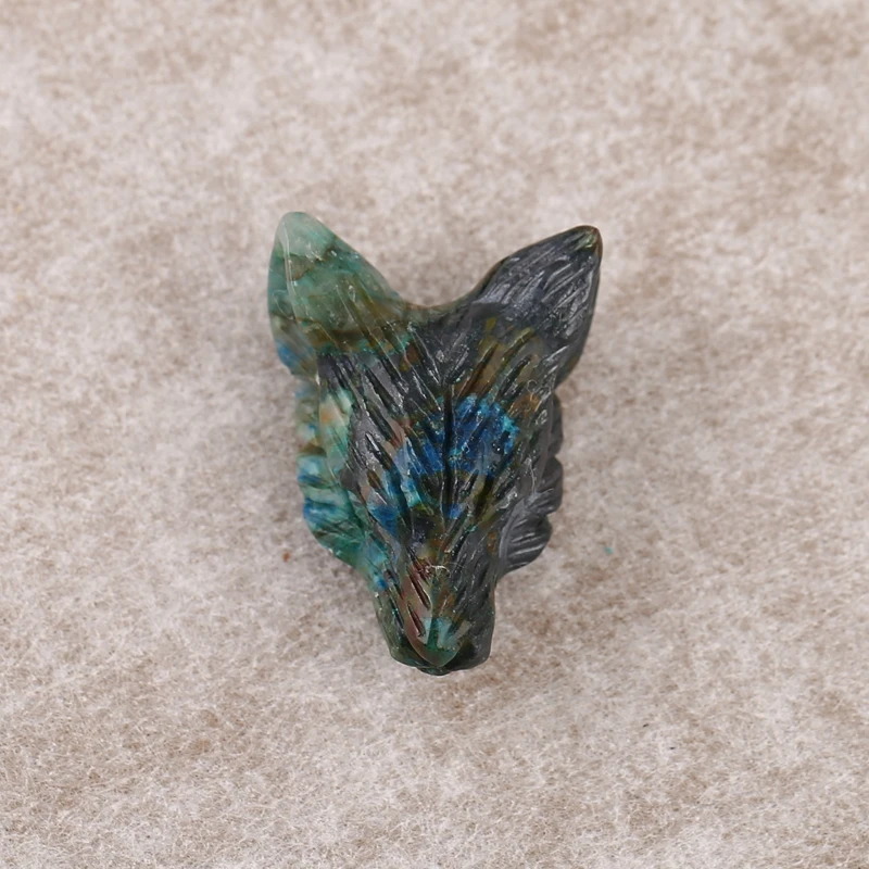 

Натуральный хризоколла, ручная работа, кулон в виде головы волка, бусина 36x26x15 мм, 18,9 г, модные ювелирные изделия, ожерелье, аксессуары