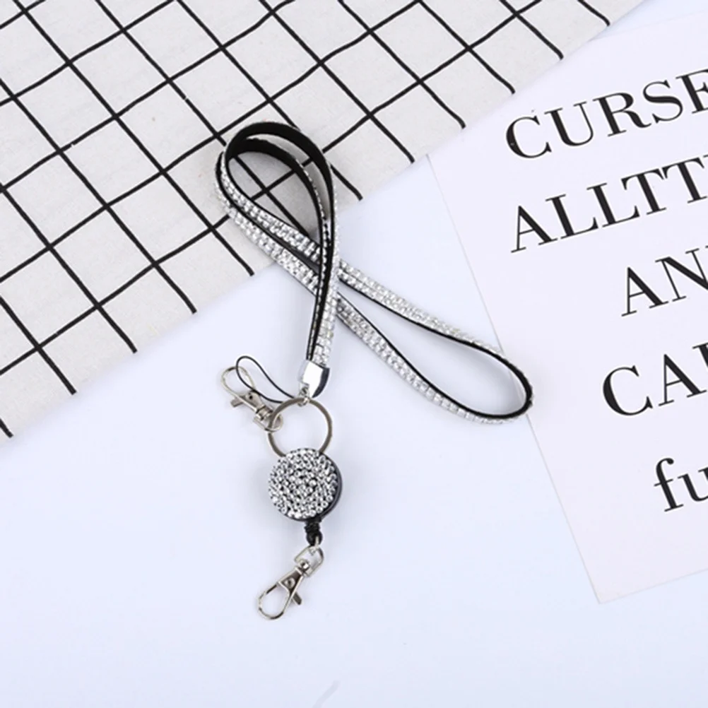 

Id Card Holder Business Badge Case Clear Window Credit Holder For Work Travel Name Tag Protector Rhinestone Lanyard