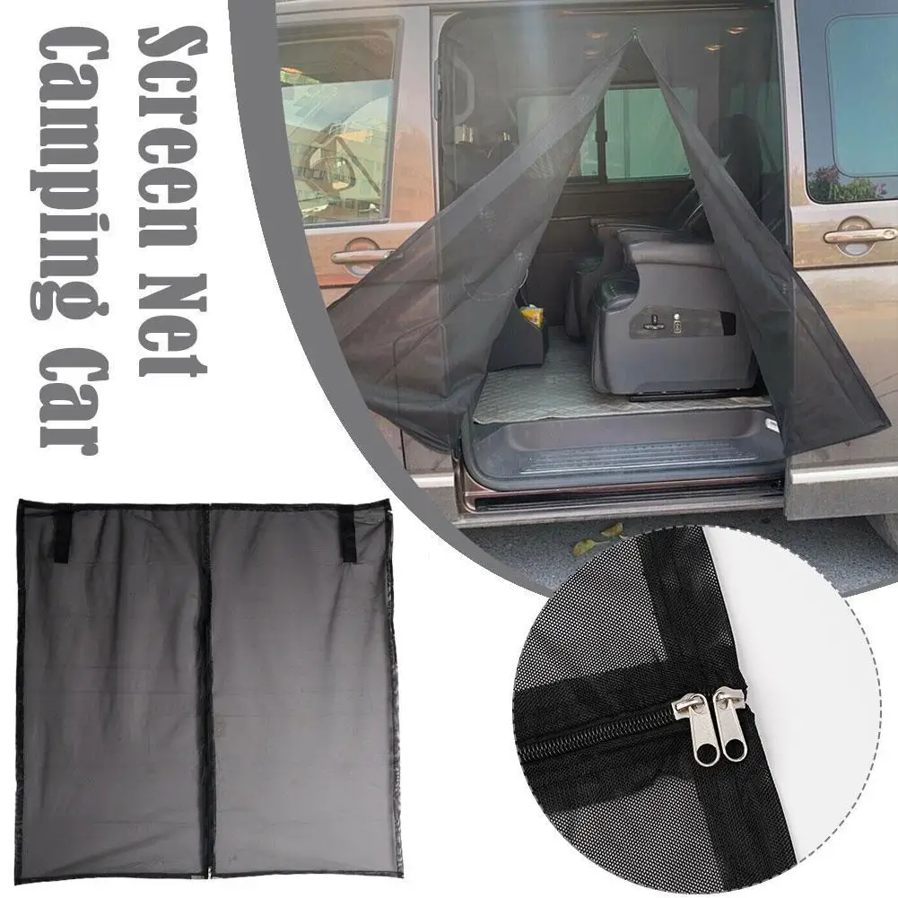 Universal Magnetic Screen Sliding Door Flyscreen Mesh Screen Accessories Tailgate Net Mosquito Zipper SUV Two-way Car B2Q3