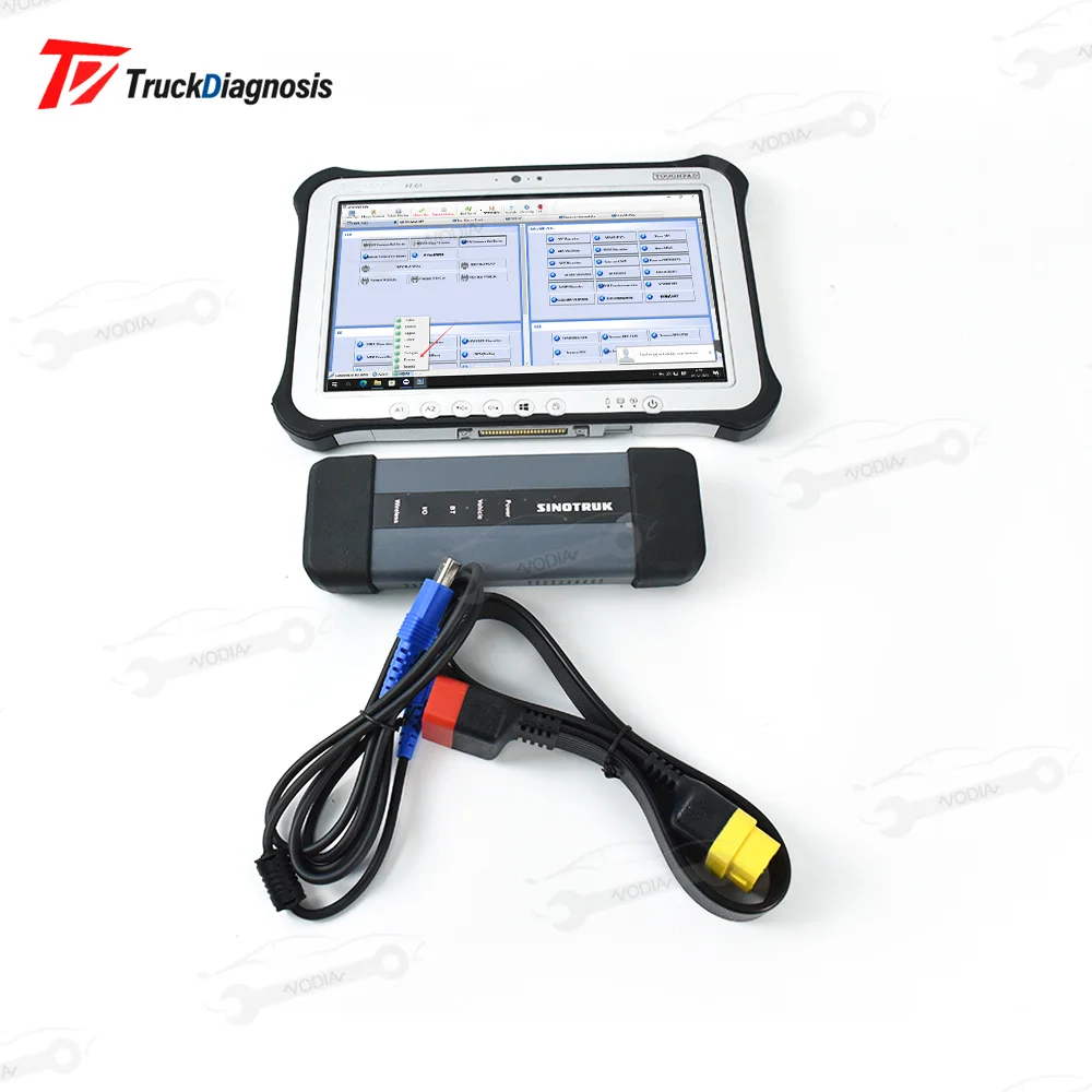 For SINOTRUK HOWO SHACMAN for HOWO/A7/T7H/Sitrak/Hohan Cnhtc Heavy Duty truck Diagnostic Scanner Tool+Ready to use FZ G1 tablet