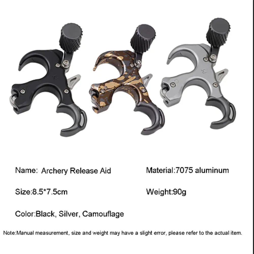 Dispositivo de liberación de ayuda para arco compuesto de tiro con arco de 3 dedos, agarre de aluminio 7075, accesorio de caza para tiro al aire libre