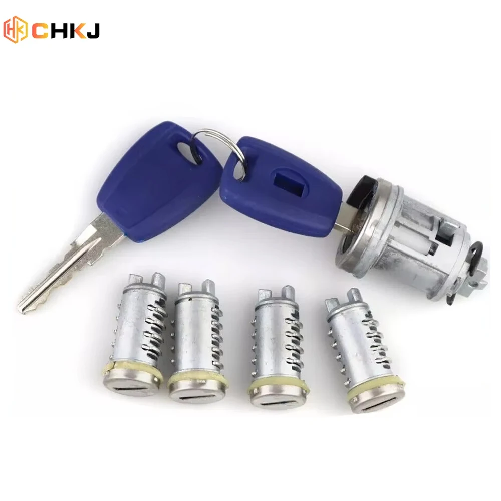 

CHKJ Автомобильные замки зажигания багажника для Fiat Cylinder Полный комплект ствола с лезвием GT15R 2-х ключами Сменный комплект из цинкового сплава