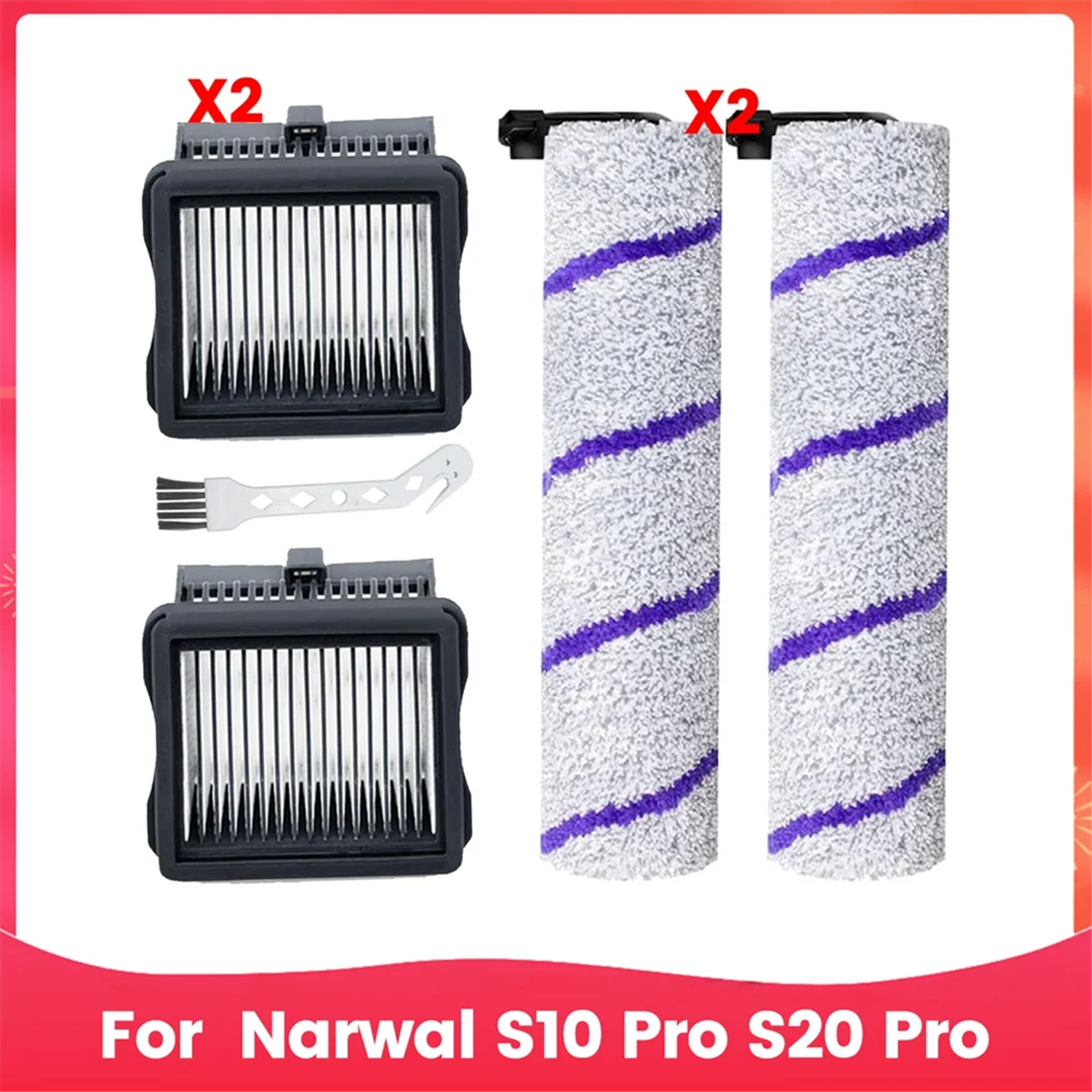 

Hot sale For S10 Pro S20 Pro Wet Dry Robot Vacuum Cleaner, Main Brush HEPA Filters Replacement Spare Parts