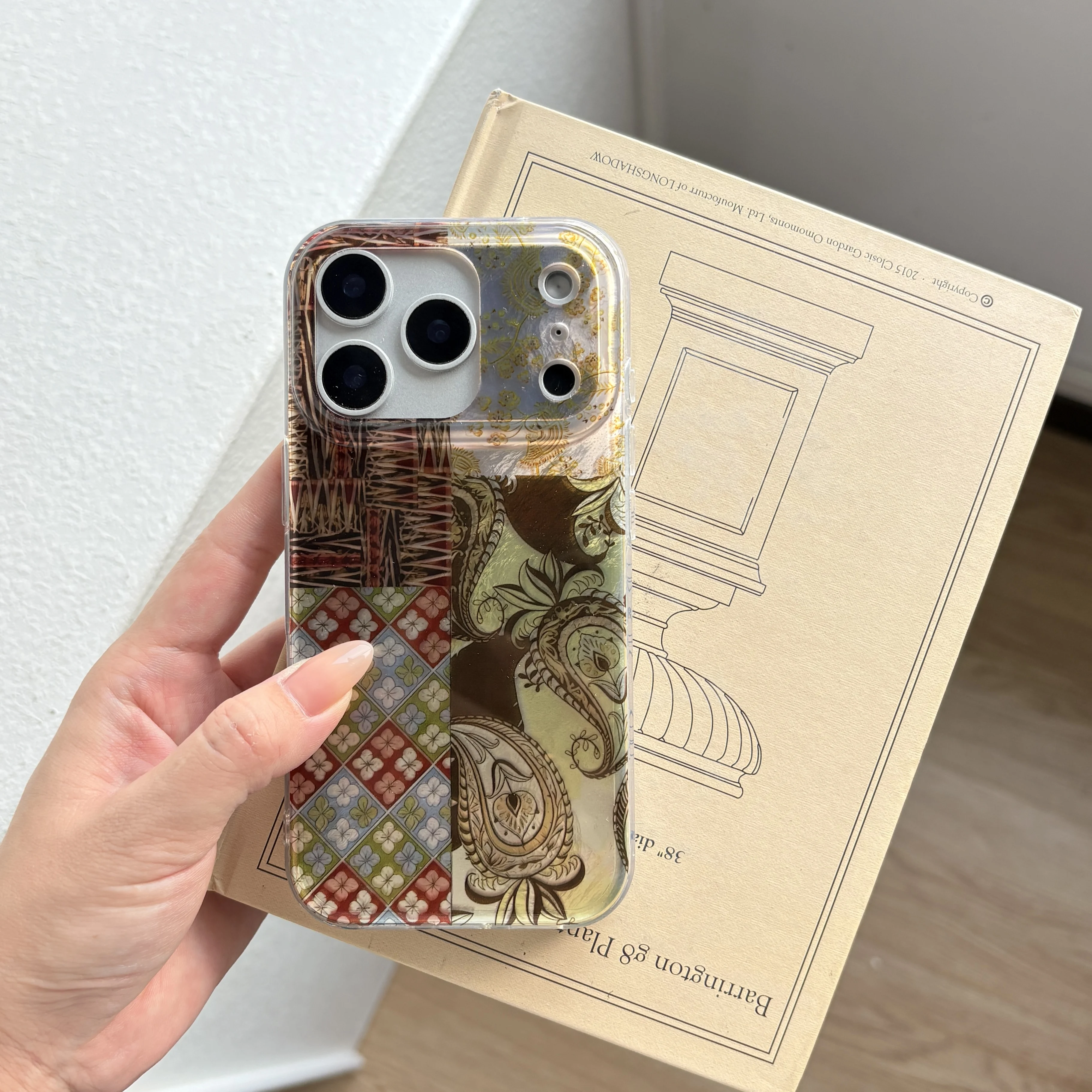 الرجعية العرقية نمط بيزلي خط أنماط الكاجو الجوز Argyle الزهور الربط الحال بالنسبة آيفون 17 برو 16 15 14 13 برو ماكس