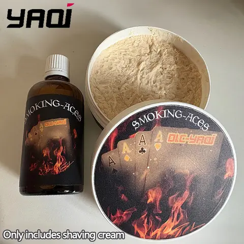 2026 New Arrival YAQI Smoking Aces Artisan Shaving Soap for Men 170g Luxury Moisturizing Beard Grooming Essentials