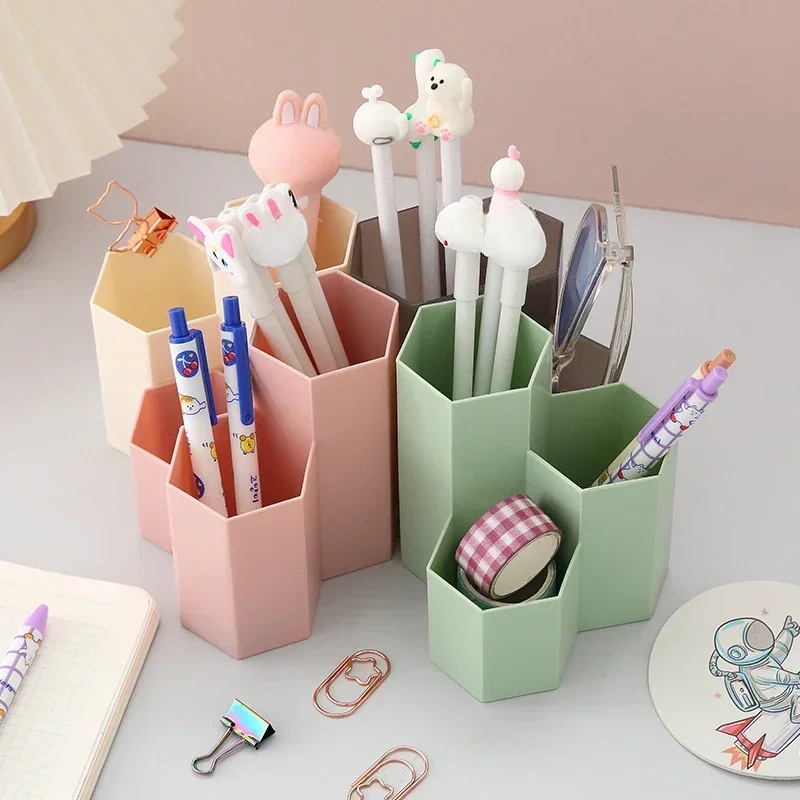 Desk Pen Holder Large Capacity Pencil Storage Box School Office Stationery Pens Storage Brush Stand Storage Box