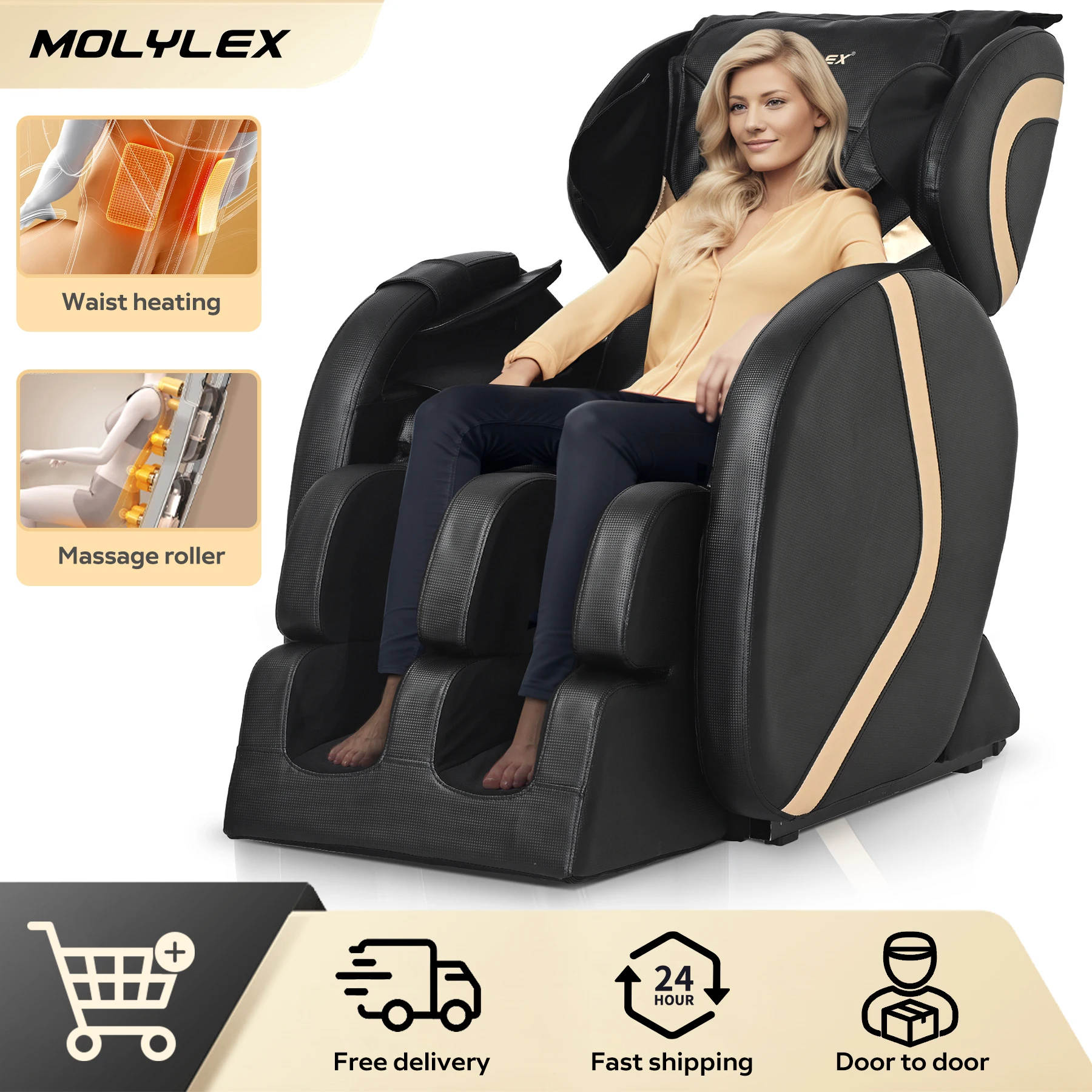 Massage Chair Recliner with Zero Gravity, Full Body Massage Chair with Heating, Airbags, Easy to Use at Home and in The Off