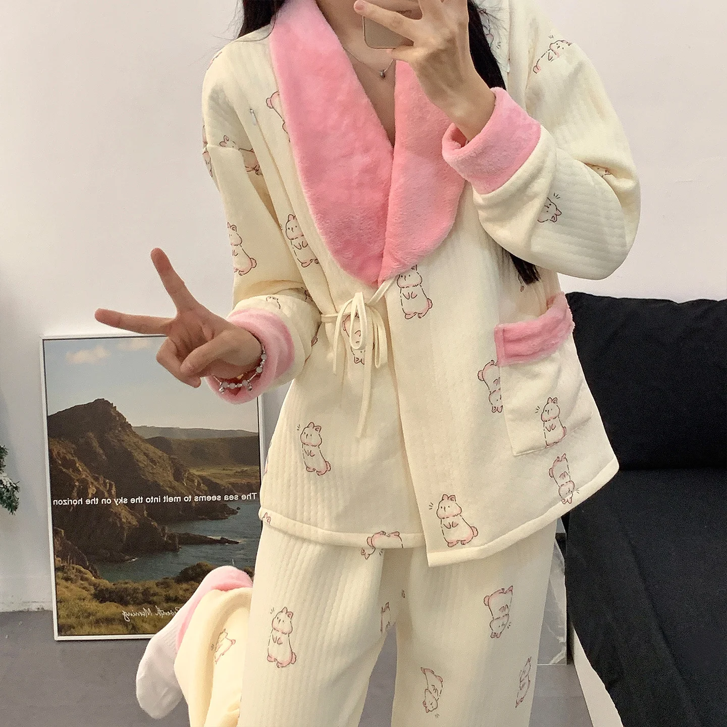 

Pajama Sets Pregnant Woman Seasonal Bamboo Solid Cap Sleeve Crew Neck Bermuda Shorts Versatile Sleepwear Breathable Comfortable