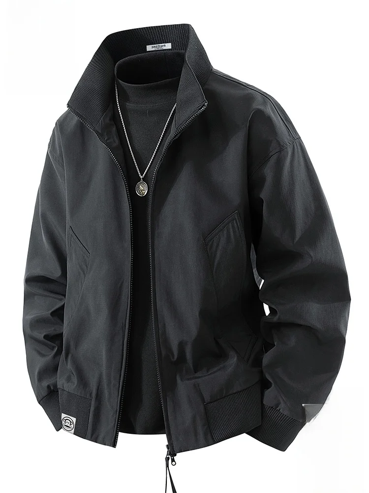 

Мужская куртка свободного кроя Monkey: осенняя повседневная куртка с воротником-стойкой, для активного отдыха, из полиэстера, с длинными рукавами, на молнии